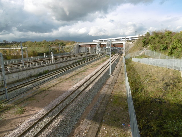The North Kent Line crosses HS1 near Ebbsfleet International