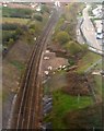 Rail line to Manchester Airport, from the air