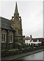 Church spire, Caersws