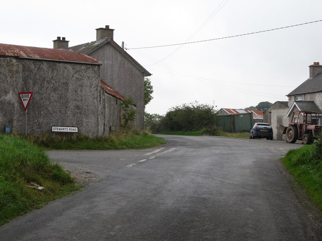 Farmhouses at the Stewarts Road cross roads on Begny Hill Road