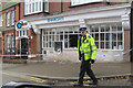 SP9211 : Protecting Barclays Bank, Tring, after the cash machine raid by Chris Reynolds