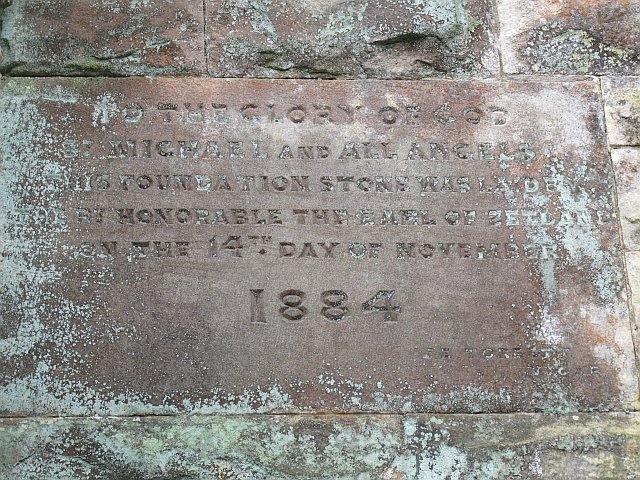 Hudswell St Michael: foundation stone