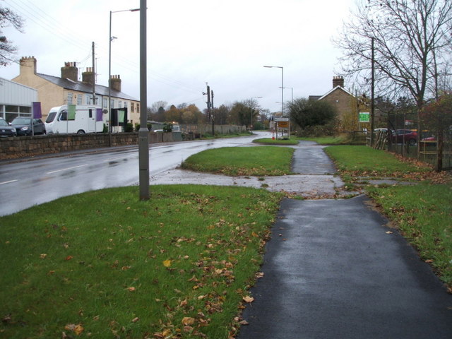 Path beside the A6136, Brompton-on-Swale