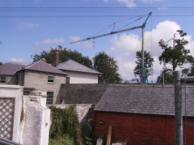 Tower crane in Cardigan Castle