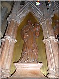 SP5822 : St Edburg, Bicester: wooden carving (a) by Basher Eyre