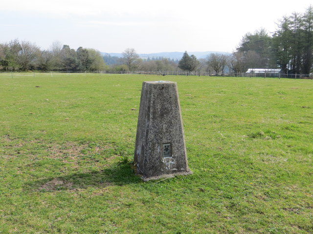 View of Paddock at Gwar-Allt Triangulation Pillar