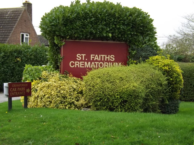 Saint Faiths Crematorium sign