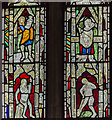 SK6754 : Medieval stained glass detail, St Michael's church by Julian P Guffogg