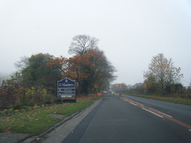 A695 at Hexham town boundary