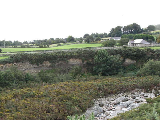 Bifurcated channel and river cliff on the lower section of the Bloody Bridge River