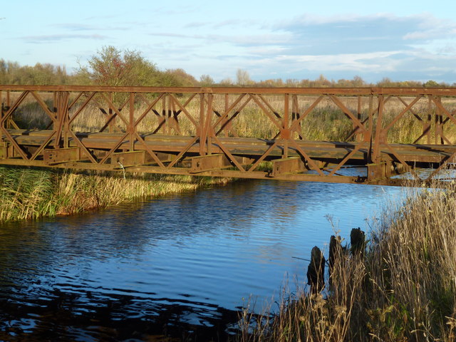 Rusty bridge over Mortons Leam - The Nene Washes