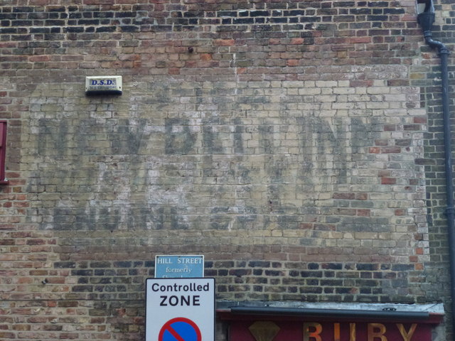 Ghost sign at the end of Hill Street, Wisbech