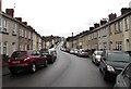 Long lines of cars in  Redland Street, Newport