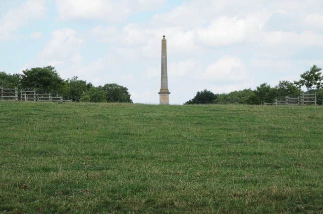 View to the obelisk in Deene Park