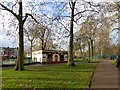 Toilet block and play area, Queen