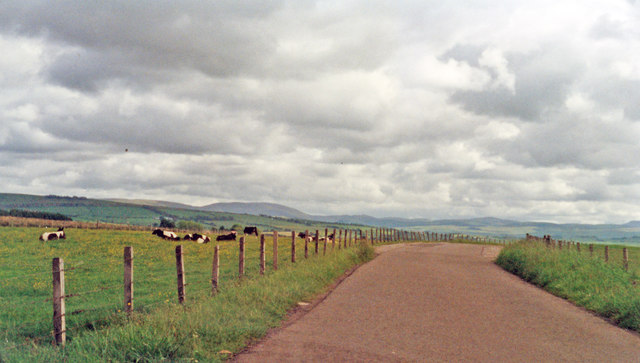 SW down from Commondyke towards Auchinleck and hills beyond, NE of Dalmellington