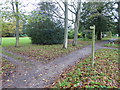 Footpath turns west in the grounds of Tortington Manor