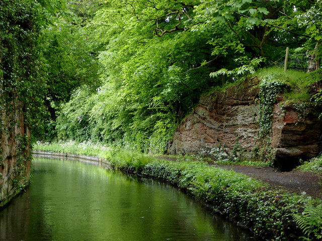 Canal cutting north-east of Wolverley, Worcestershire