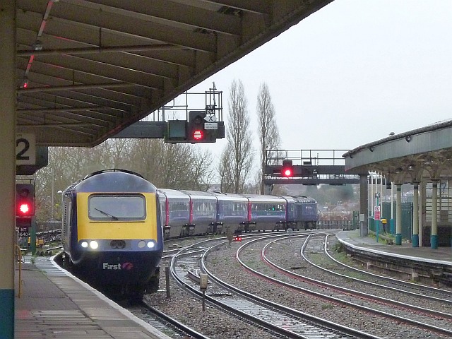 Train arriving at Newport Station