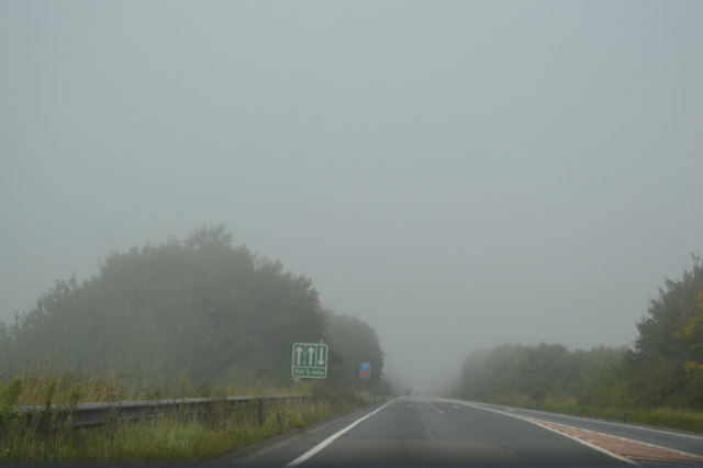 A303, westbound in fog