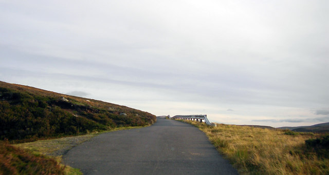 Moorland road climbing high above Glen Kyllachy