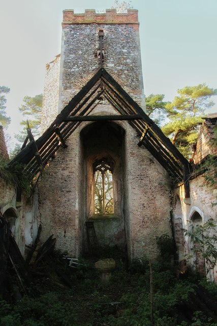Ruin of St Wandregesilius church, Bixley