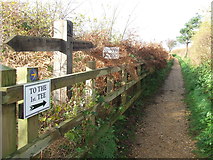 TM4457 : Footpath And Sign by Keith Evans