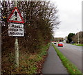 Warning sign - road liable to flooding, Cosford