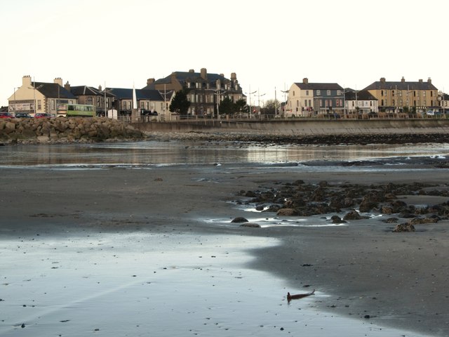 The estuary of the Glen River and the southern end of the Central Promenade