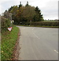 Broken Give Way sign on a corner near Shifnal