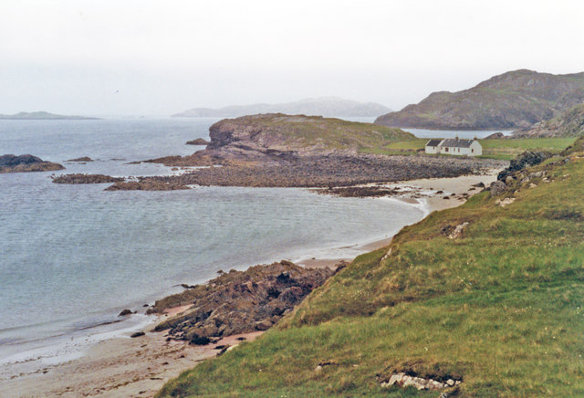NE view in Clashnessie Bay along coast of Eddrachillis Bay to Oldany Island