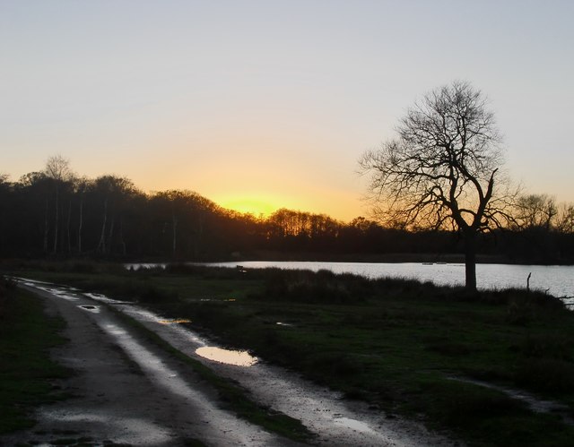 December sunset after rain, Upper Pen Pond (2)