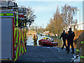 Flood rescue boats in Lismore Place