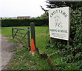 SZ5890 : Trotters Riding School nameboard near Swanmore by Jaggery