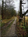 SK2267 : No further access turn right for bridleway by Steve  Fareham