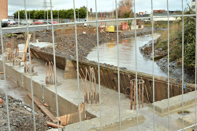 New Connswater flood wall, Belfast (December 2015)