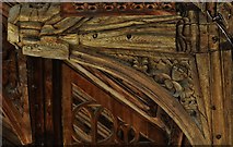 TM1058 : Earl Stonham, St. Mary's Church: Roof spandrel carving 4 by Michael Garlick