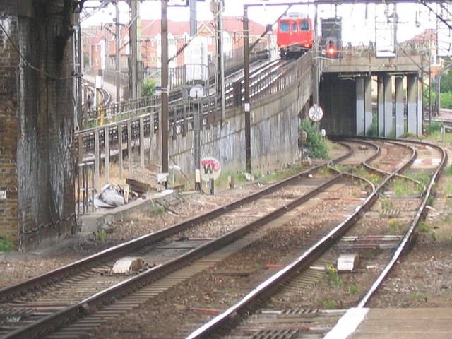 Little-used crossover west of Barking station