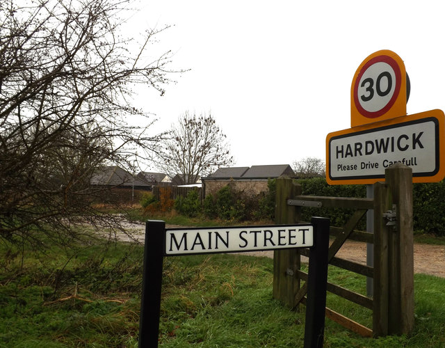 Main Street & Hardwick Village Name sign