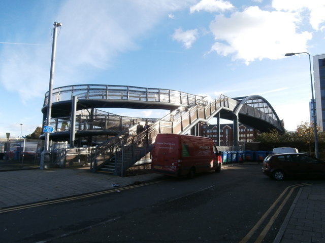 New footbridge over the railway, Cardiff