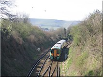 TQ4109 : Cutting east of Lewes station by Stephen Craven