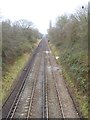 Looking south from the rail bridge at Denham