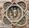 TL7786 : St Peter, Brandon - Reredos detail by John Salmon