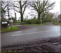 Junction of Nutbourne and Gay Street Lanes with crossing footpath