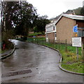 Road past the western edge of the telephone exchange, Nailsworth