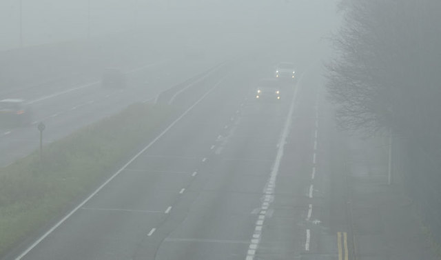 Fog, Sydenham bypass, Belfast (December 2015)