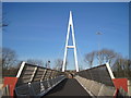 SJ4190 : New M62 Footbridge by Sue Adair