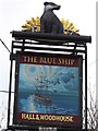 TQ0830 : Sign at "The Blue Ship" PH by Shazz