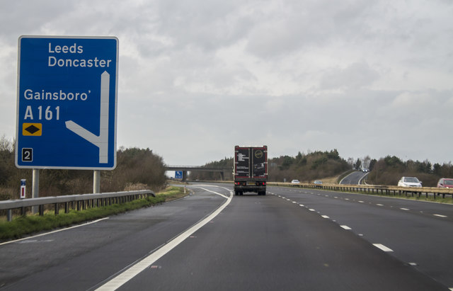 M180 approaching Junction 2 J.Hannan Briggs Geograph Britain