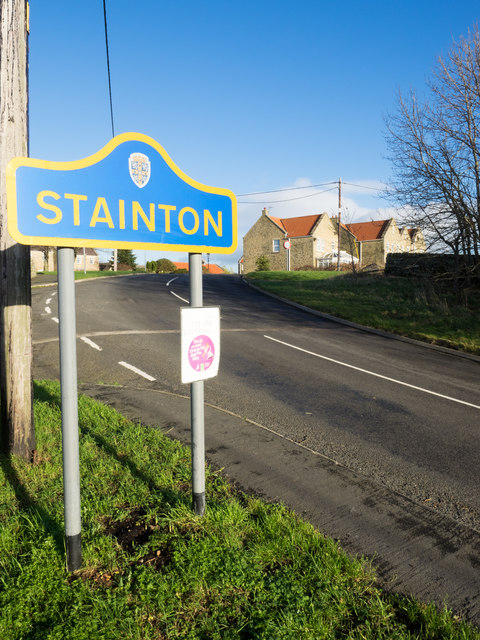 Minor road entering Stainton